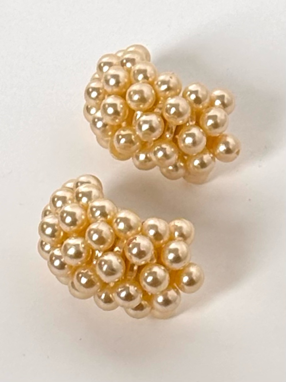 Clustered faux acrylics Pearl Beads Stud Earrings